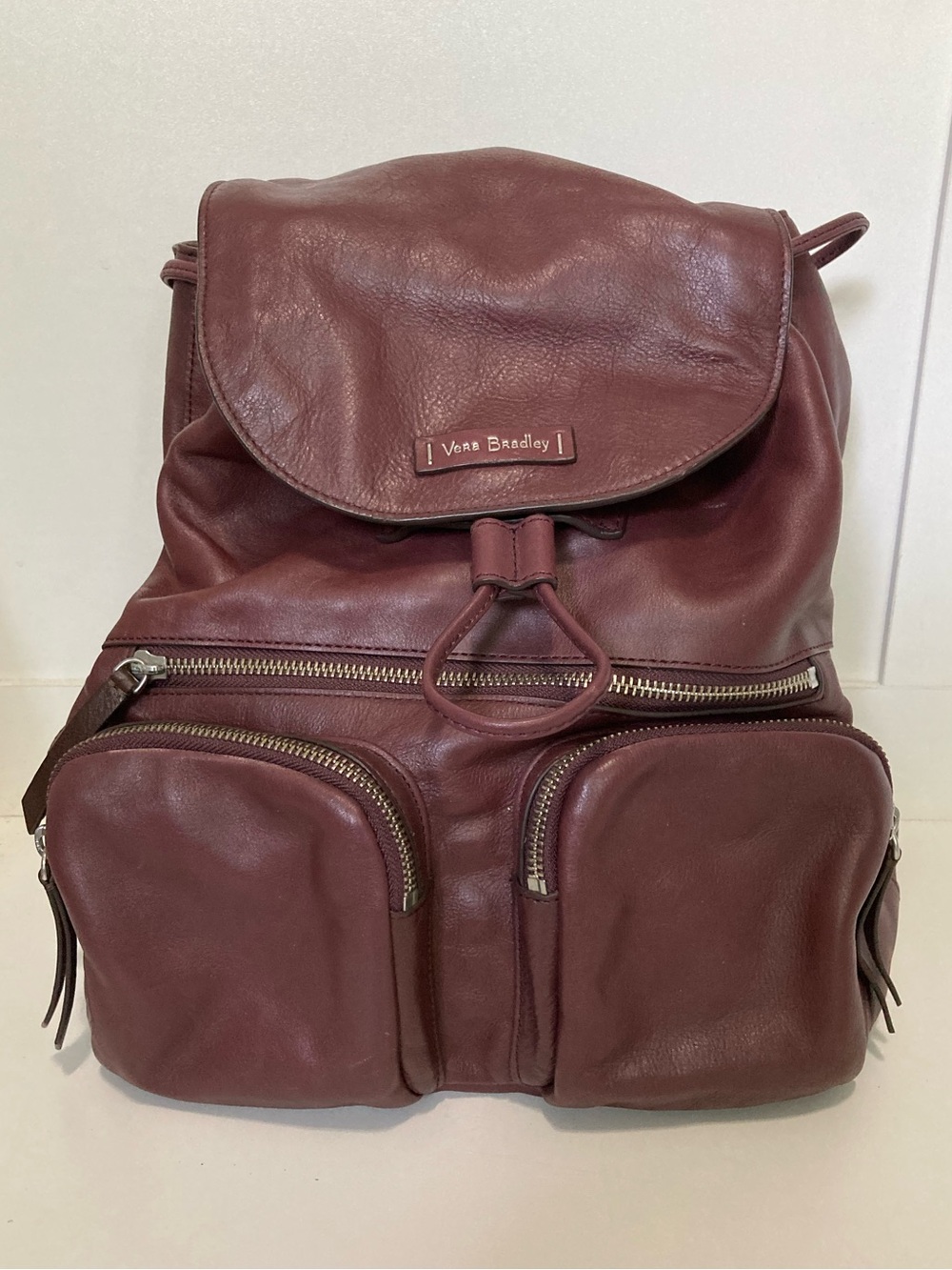 Vera Bradley Gallatin wine leather cargo backpack
